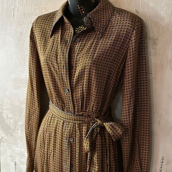 Diane Von Furstenberg Geometric Wrap Dress 
Tigress belted DVF Mocha Mousse XS - Picture 13 of 17